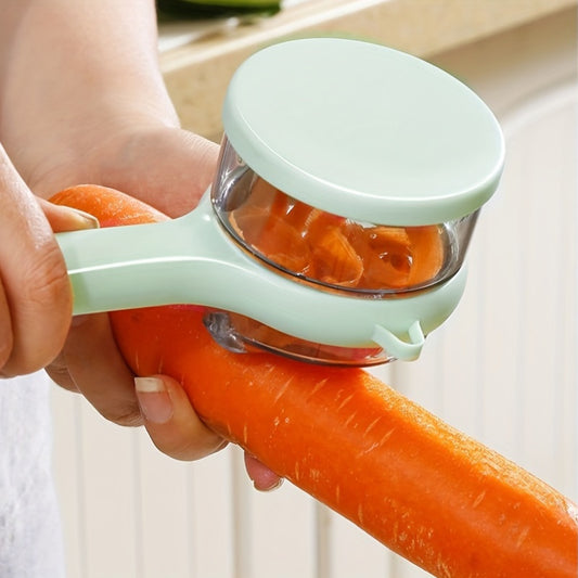 Multifunctional Rotary Peeler with Storage Container, Uncharged TPU Handheld Peeler for Fruits and Vegetables, Manual Peeling Tool with Built-in Storage, Kitchen Gadget for Efficient Skin Removal