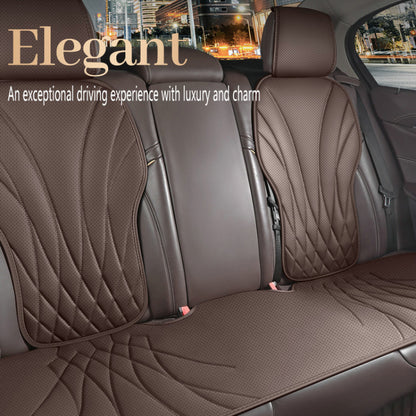 Luxury Nappa Leather Seat Cushions, Seasonal Comfort Breathable Design, Premium Vehicle Chair Pad Set with Seat Molding - Four-Piece Set