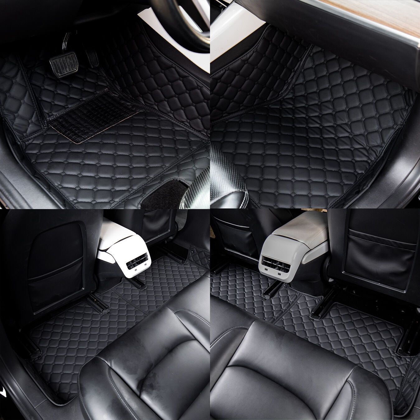 TEGART PVC Leather Car Floor Mats for BMW 5-Series Gran Turismo 2010-2013 - Right Drive, Three-Layer Full Coverage, Anti-Slip, Heavy Duty, Easy to Clean, All-Season Protection