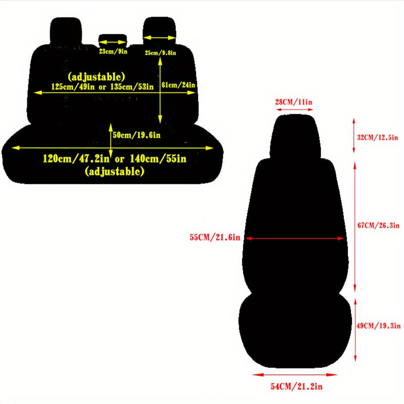 Universal PU Leather Car Seat Cover for 5-Seater Vehicles: Durable, Comfortable, and Seasonless - Suitable for All Car Models