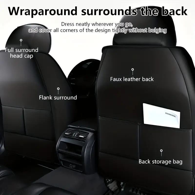 Luxury Faux Leather 5-Seat Car Seat Cover - Fit, Full Coverage, Breathable Protection for All Seasons