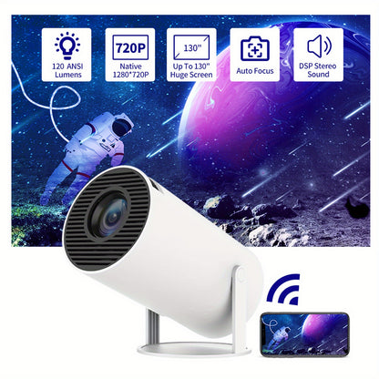 HY300 Mini Projector 4K for Android 11.01080P* 720 P 120ANSI Portable Home Outdoor Cinema 180° Projection Angle Adjustable for Home Cinema Outdoor Theater