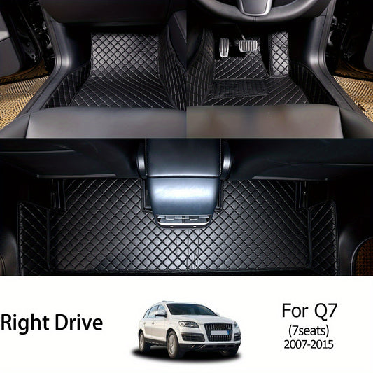 RHD Audi Q7 (7 Seats) 2007-2015 Car Floor Mats, 3-Layer All-Weather PVC, Waterproof & Durable, Fits All Models, Easy to Clean, Right Drive Vehicle