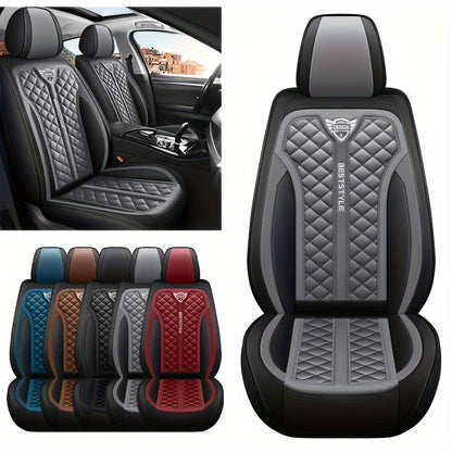 Luxury 3D Faux Leather Car Seat Covers - Fit for Sedans, SUVs & Trucks | Durable Front & Rear Full Protection