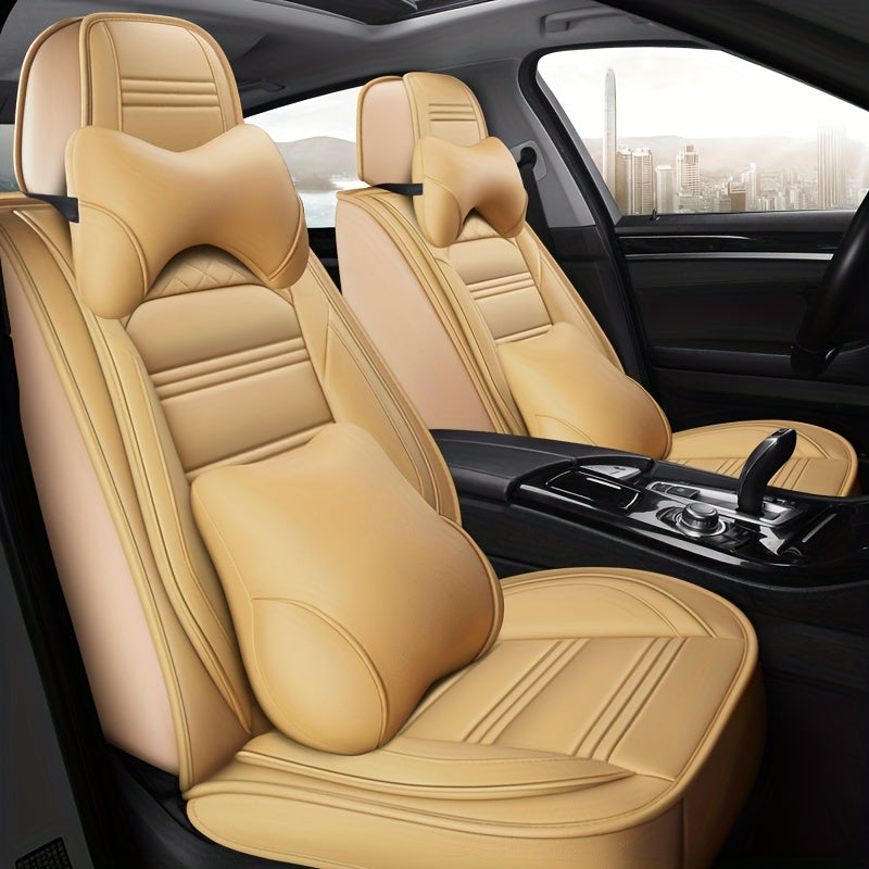 Car Cushion Full Car 5 Seats Front Rear All-inclusive All-season Universal, Full Coverage, Breathable, Premium, New, Car Accessories, Cushion Cover